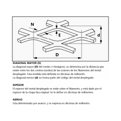 Metal desplegado (500 32 6.5) 1x2 m