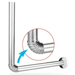 Descarga flexible codo 20 x 25 cm adaptador pvc roseta acero inoxidable