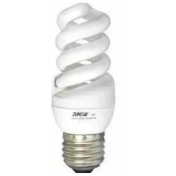 Lampara bajo consumo 15W - Espiral Mini luz día sica