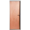 Puerta placa cedro - Marco de aluminio blanco 70x15 - Valentinuz (Izquierda)