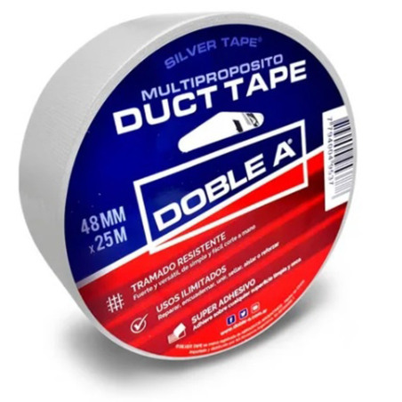 Cinta caucho dust tape 45mm x 25 mts blanco