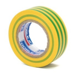 Cinta aislante pvc 18 mm x 10 mts amarillo/verde