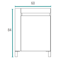 Vanitory Schneider Aqua blanco text 60cm - Sin mesada