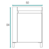 Vanitory Schneider Aqua carvalho 60cm - Sin mesada