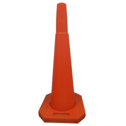 Cono rígido de seguridad 70 cm naranja con base recargable (arena)