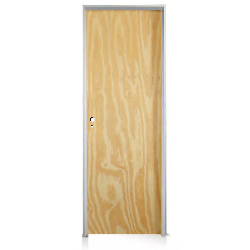 Puerta placa pino - Marco de aluminio blanco 70x10 - Valentinuz (Derecha)