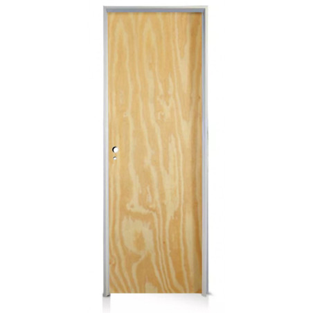 Puerta placa pino - Marco de aluminio blanco 70x10 - Valentinuz (Derecha)
