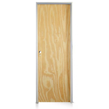 Puerta placa pino - Marco de aluminio blanco 70x10 - Valentinuz (Derecha)