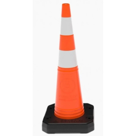 Cono rígido de seguridad 70 cm naranja con base pesado