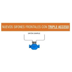 Sifón pileta de cocina simple - Triple acceso