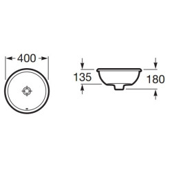 ROCA-BACHA ENCIMERA FORO 400MM BLANCA