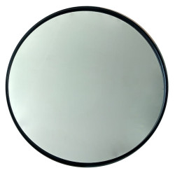 Espejo redondo - Diámetro: 100cm - Marco reforzado de hierro - Negro