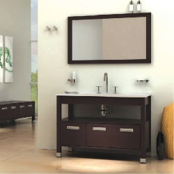 Vanitory Campi Domus - wengue - 100cm con mesada de porcelana - 3 orificios