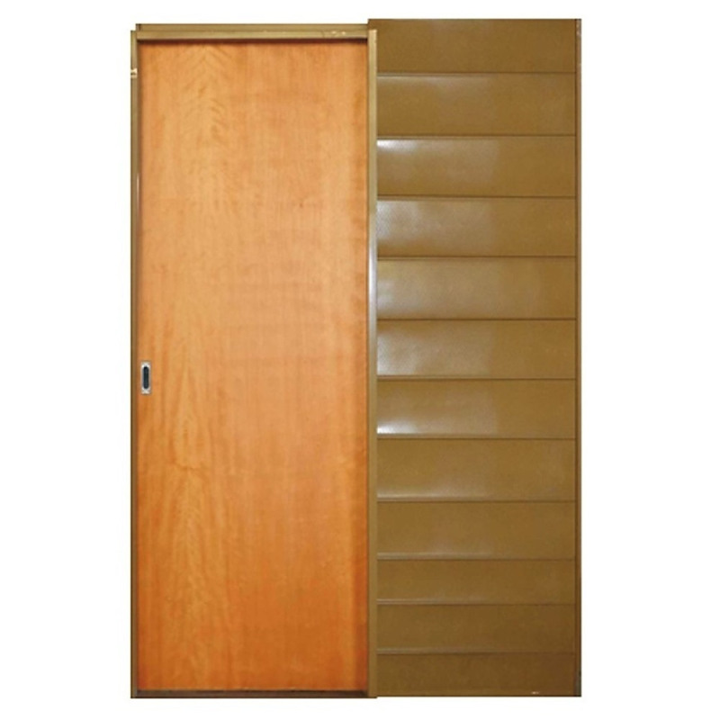 Puerta corrediza 60x10 - Pino - Marco de Chapa 18 - Valentinuz