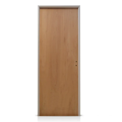 Puerta placa - Marco de aluminio blanco 80x15 Cedro - Valentinuz (Izquierda)