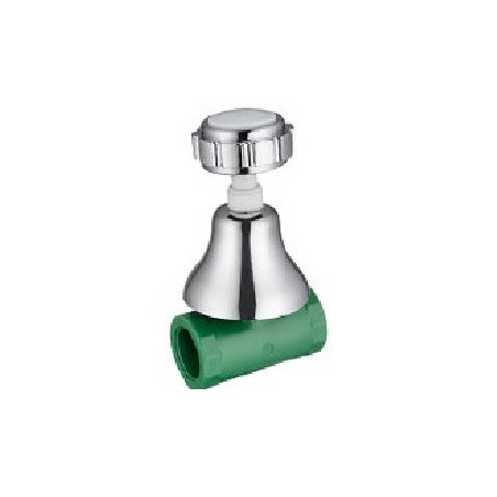 Fusión-llave de paso 20mm con campana cromada