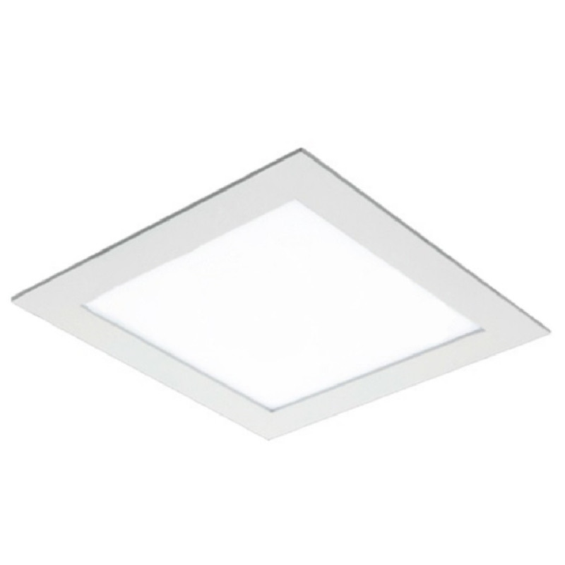 Lámpara de techo cuadrada Led embutida 22x22cm - 18W-6500K