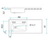Mesada Johnson acero inoxidable 430, 120cm con pileta ZZ52 - Izquierda - Sin orificios