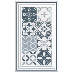 Alfombra vinílico calcareo fino/lino azul 60x98cm