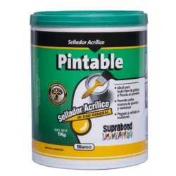 Sellador acrílico pintable blanco 1 kilo suprabond