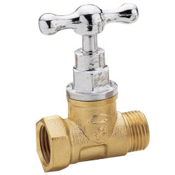 Llave de paso FV bajo volante tipo "T" bronce cromo hh 13mm