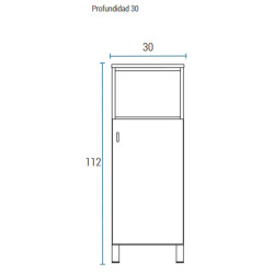 Armario Schneider Terra basic blanco Tex 30x110cm Bisagra: Derecha