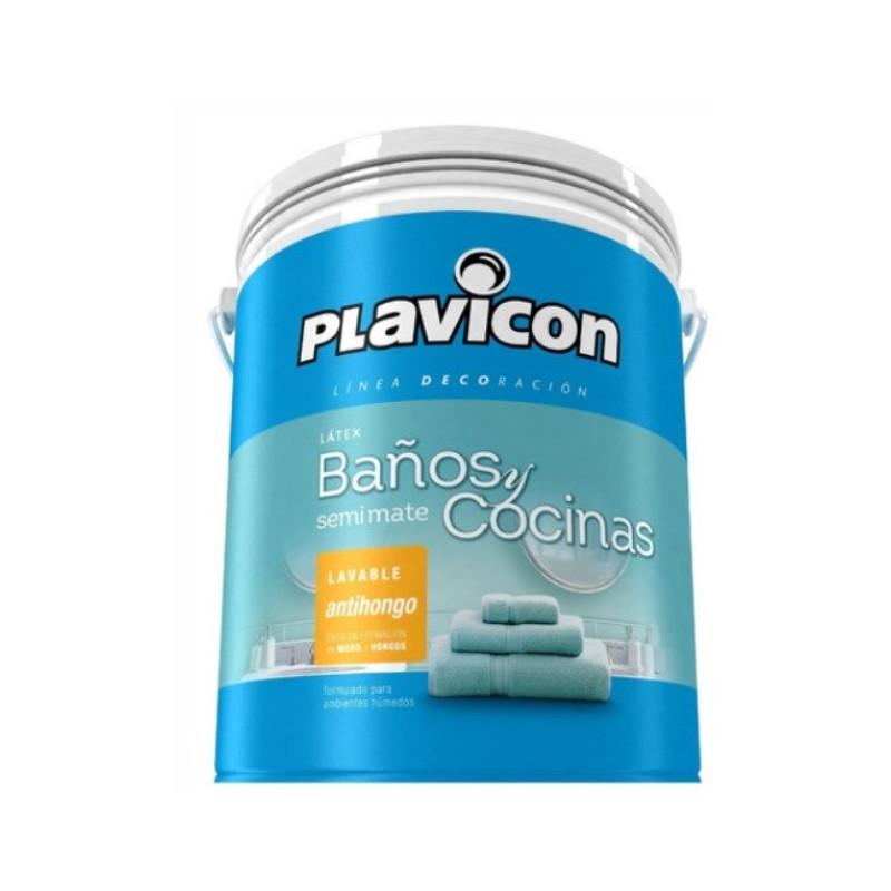 Plavicon-latex baño cocina antihongo blanco 4 litros