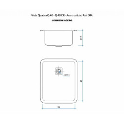 Johnson pileta simple q-40 40 x 34 x 17.5