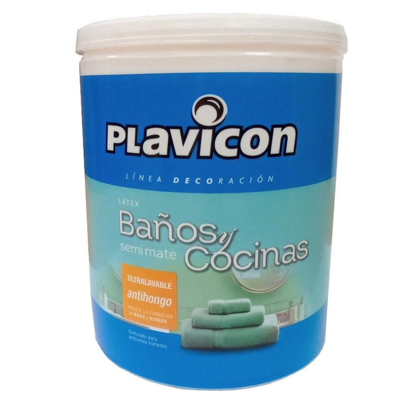 Plavicon-latex baño cocina antihongo blanco 1 litro