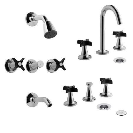 Kit de grifería FV Pétalo (Lavatorio - Bidet - Bañera) 900.02/M3-NC