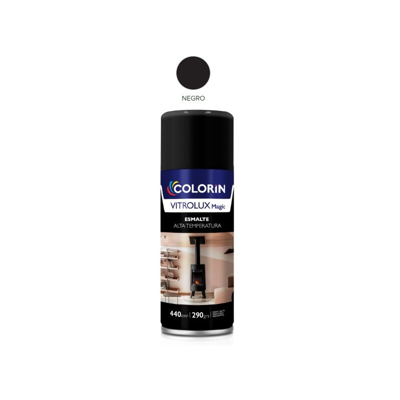 Pintura en aerosol 290gr - Uso Alta Temperatura - Negro 400°