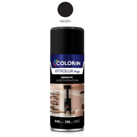 Pintura en aerosol 290gr - Uso Alta Temperatura - Negro 400°