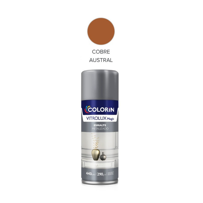 Pintura en aerosol 290gr - Uso doméstico - Esmalte Metalizado Cobre Austral