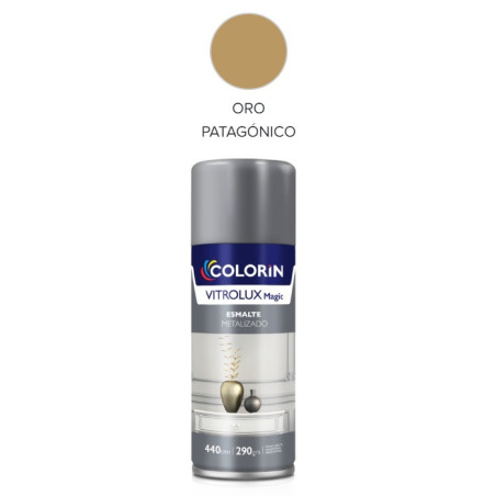 Pintura en aerosol 290gr - Uso doméstico - Esmalte Metalizado Oro Patagónico