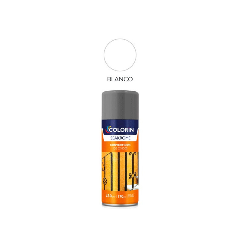 Pintura en aerosol 170gr - Uso domestico - Convertidor de óxido Blanco