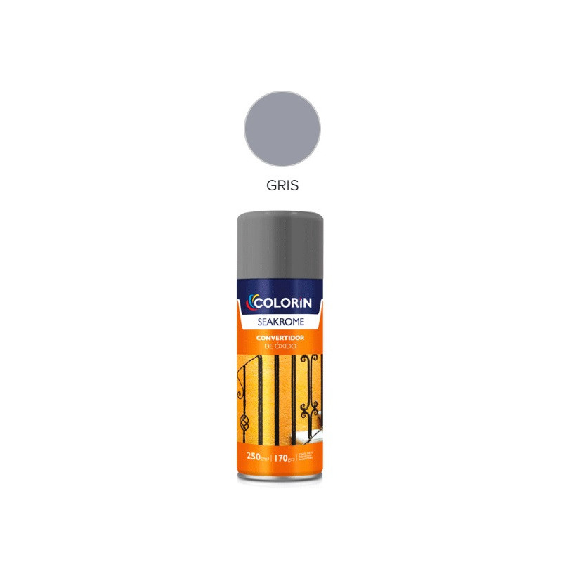 Pintura en aerosol 170gr - Uso domestico - Convertidor de óxido gris