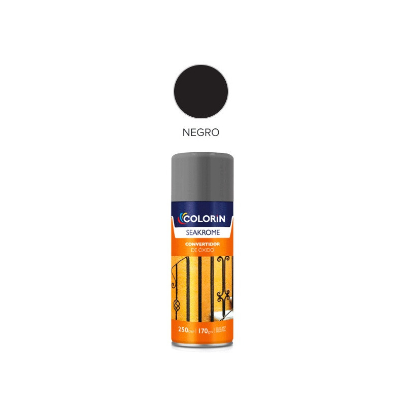 Pintura en aerosol 170gr - Uso domestico - Convertidor de óxido negro