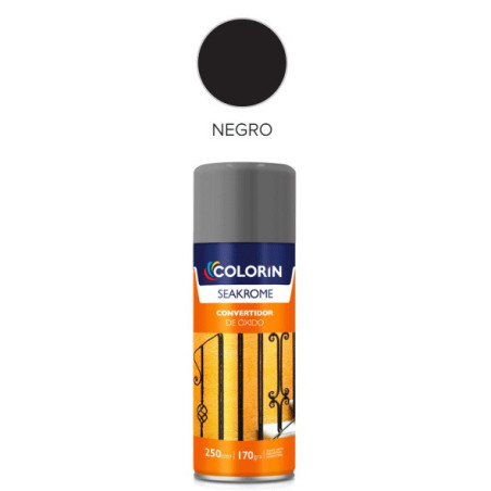 Pintura en aerosol 170gr - Uso domestico - Convertidor de óxido negro