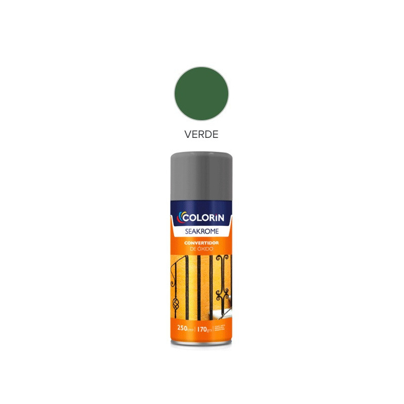 Pintura en aerosol 170gr - Uso domestico - Convertidor de óxido verde