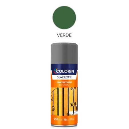 Pintura en aerosol 170gr - Uso domestico - Convertidor de óxido verde