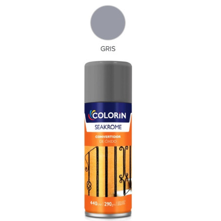 Pintura en aerosol 290gr - Uso domestico - Convertidor de óxido gris