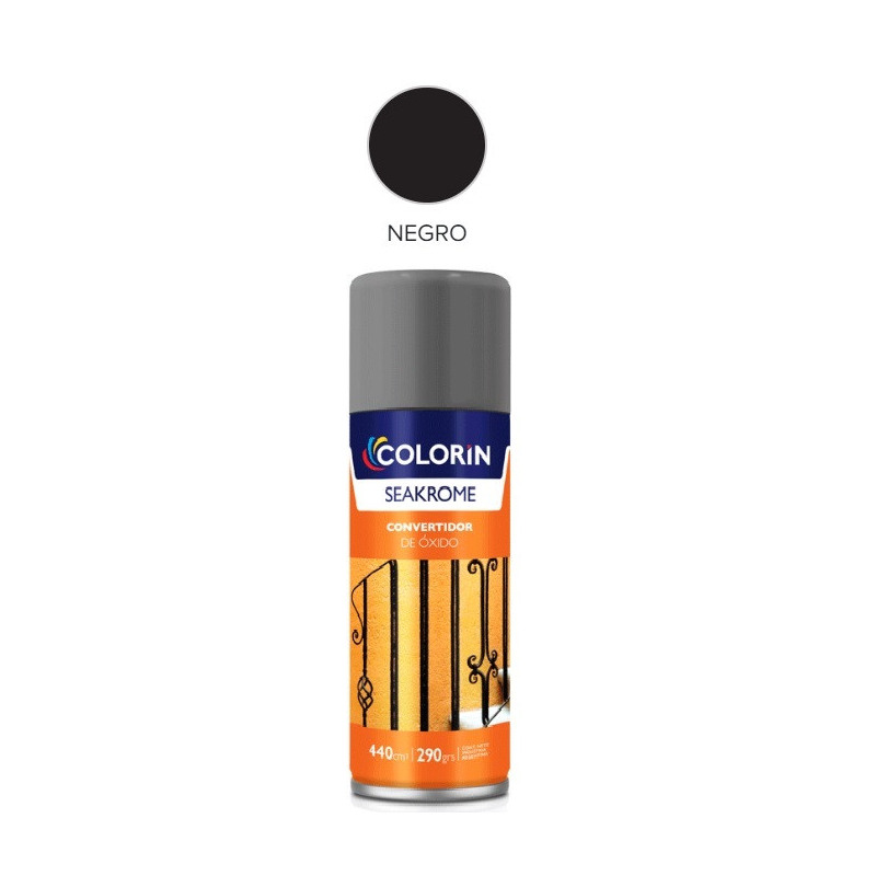 Pintura en aerosol 290gr - Uso domestico - Convertidor de óxido negro