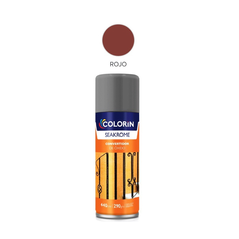 Pintura en aerosol 290gr - Uso domestico - Convertidor de óxido rojo