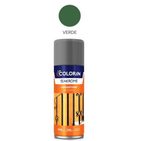 Pintura en aerosol 290gr - Uso domestico - Convertidor de óxido verde