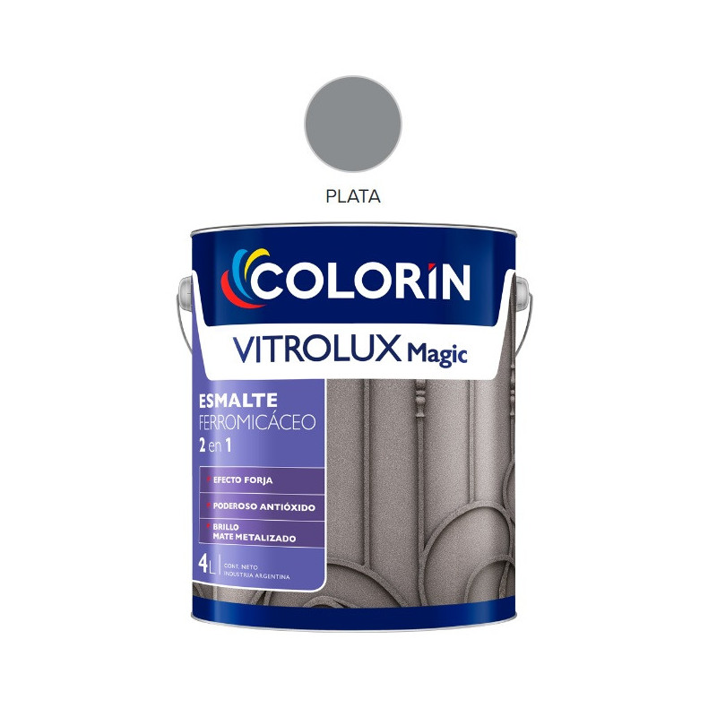 Colorin - Esmalte Ferromicáceo Plata 2 en 1 x 4 Litros