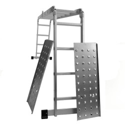 Escalera aluminio articulada - 4 tramos - 7 posiciones - 16 escalones con chapa