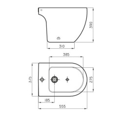 Ferrum fontana bidet 1 agujero blanco BOA1J