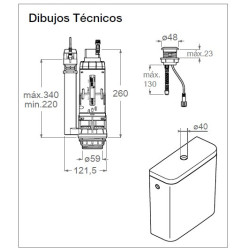 Mecanismo electrónico (sin contacto) de doble descarga Touchless