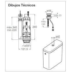 Mecanismo electrónico (sin contacto) de doble descarga Touchless