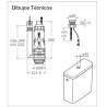Mecanismo electrónico (sin contacto) de doble descarga Touchless